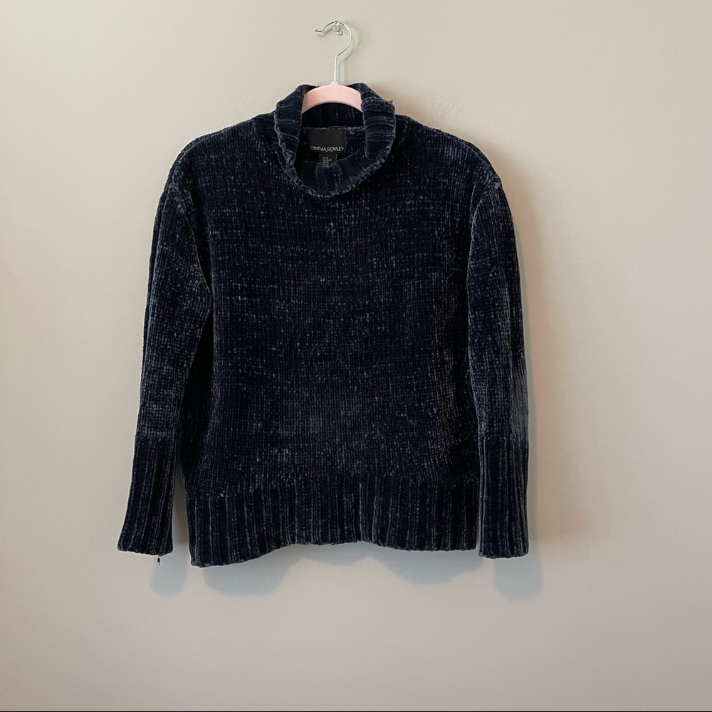 Cynthia Rowley soft turtleneck dark blue sweater XS